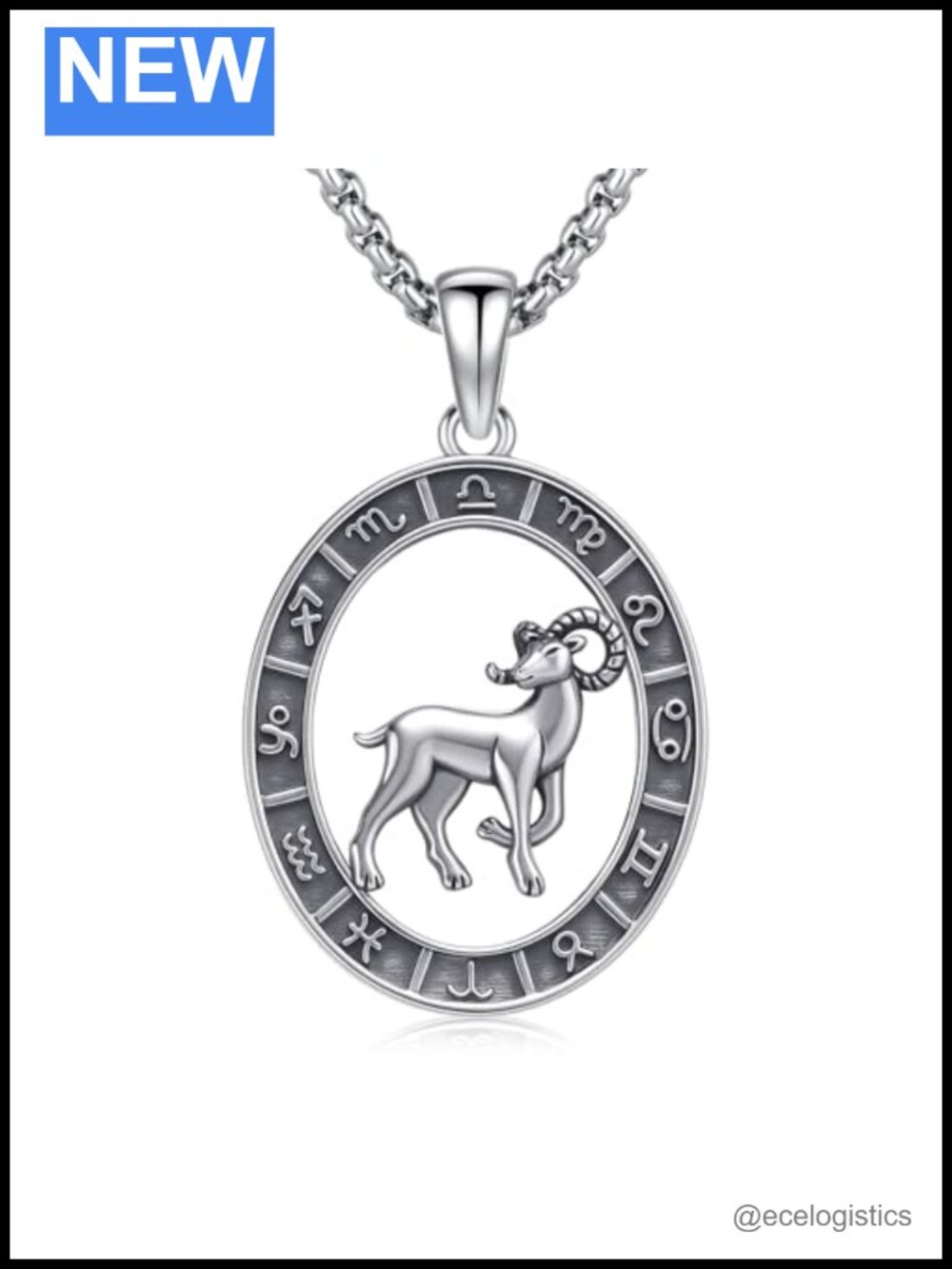 925 Sterling Silver Constellation Pendant Necklace Aries Style